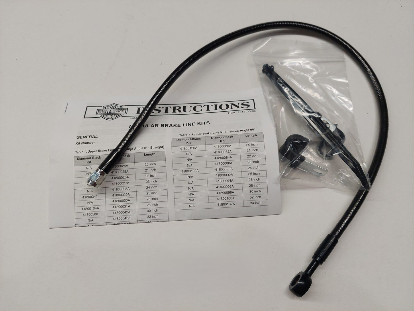 41800341 Harley-Davidson® "Upper Diamond Black Brake Line-Dyna/Softail"