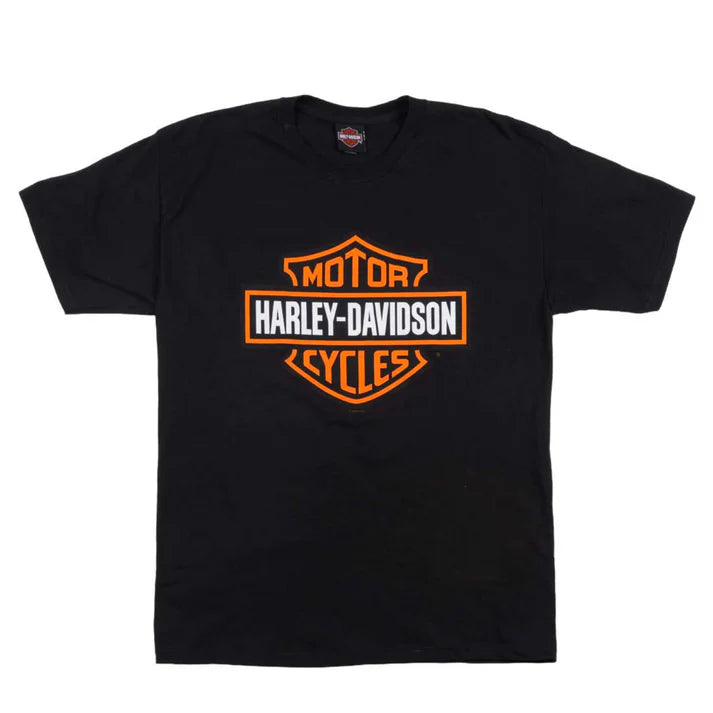 Gasoline Alley Harley-Davidson® Dealer Tee - B&S Orange on Black