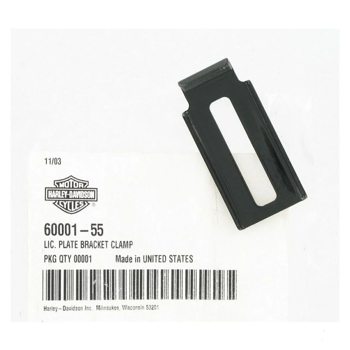 60001-55 Harley Davidson "LICENSE PLATE CLAMP BRACKET"