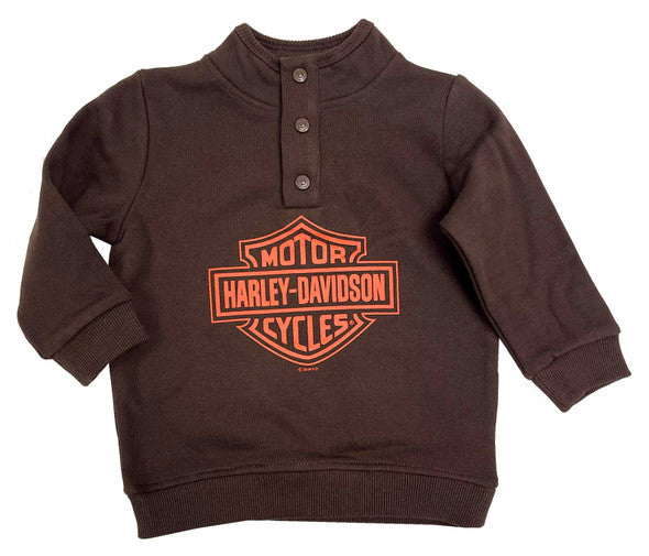 Harley-Davidson® Baby Boys' Bar & Shield Snap Placket Fleece Pullover Sweatshirt