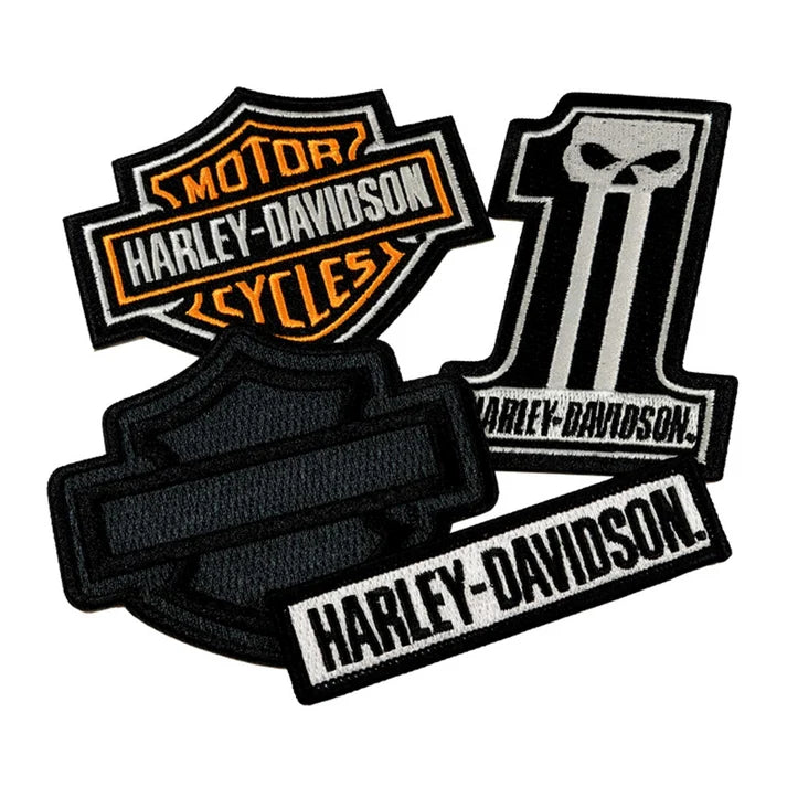 Harley-Davidson® Classic H-D Logos Emblem Sew-On Patch Pack Black/Orange