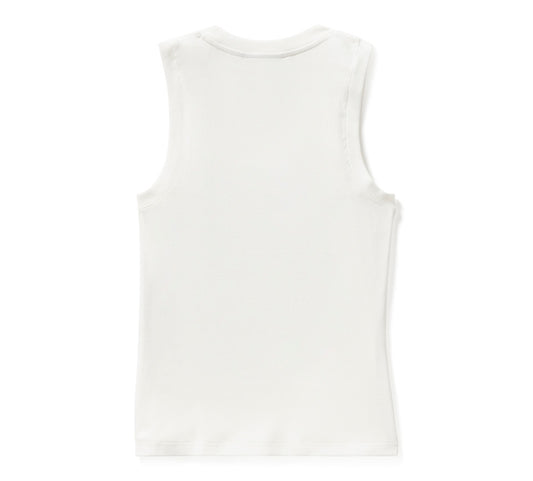 Harley-Davidson® Women's Serpent Rose Bling Ribbed Tank - Cloud Dancer