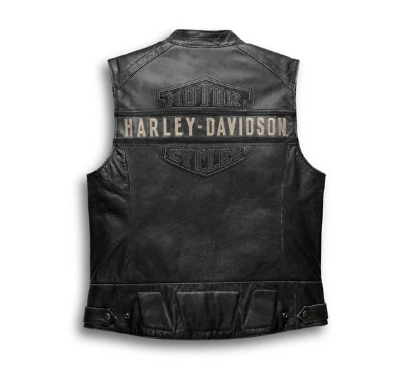 Harley-Davidson Men’s Embroidered Passing Link Leather Vest