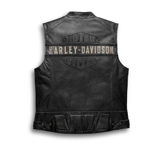 Harley-Davidson Men’s Embroidered Passing Link Leather Vest