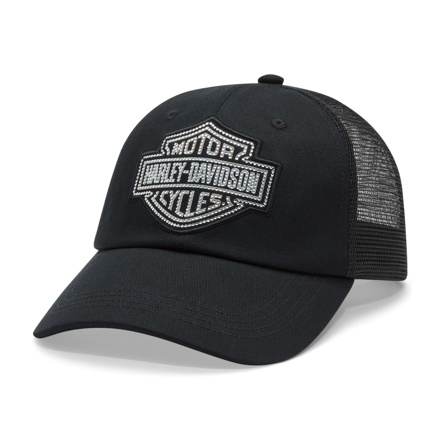 Harley-Davidson® Women's Woven Black Trucker Hat