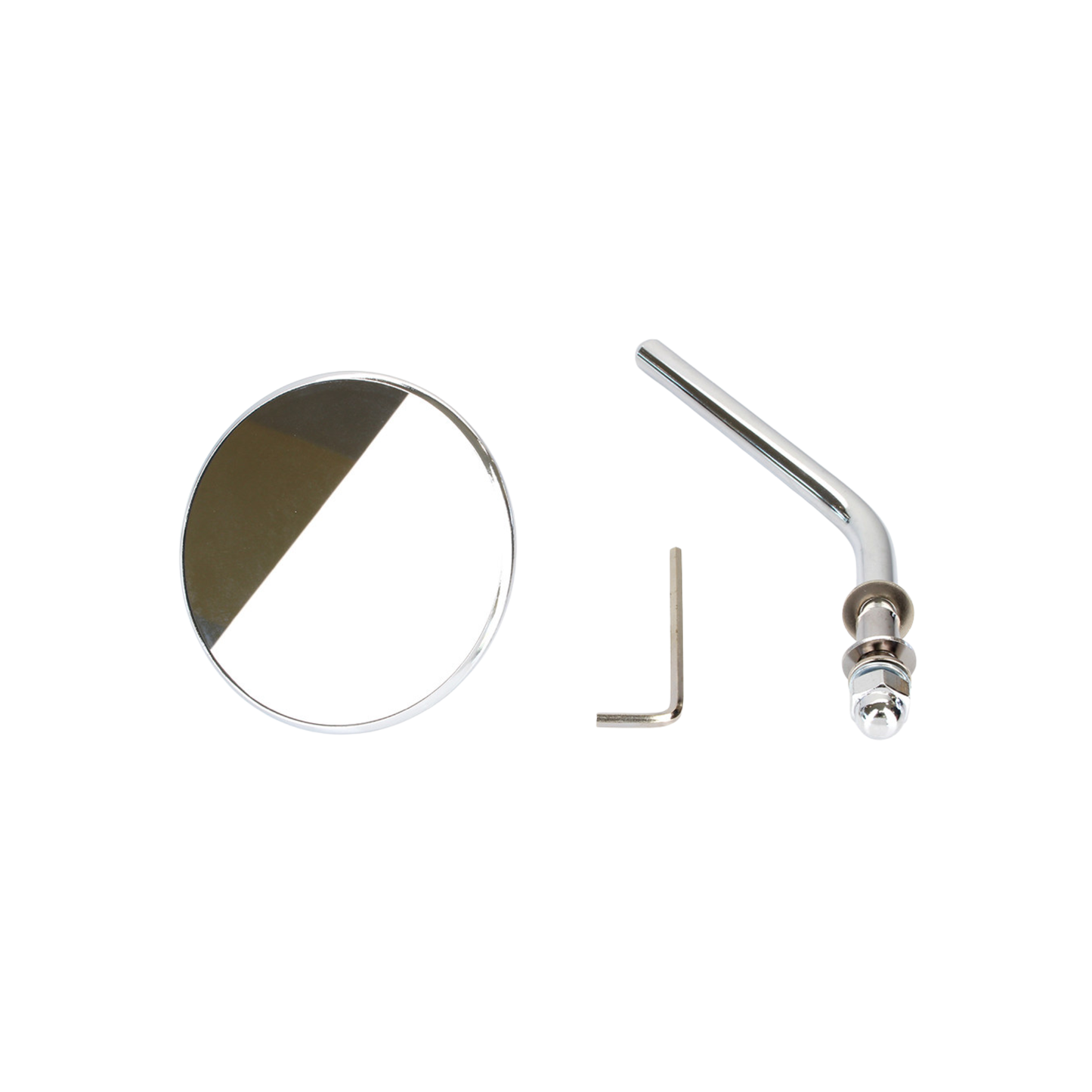 3in. Round Mirror with Short Stem – Chrome. Fits Left & Right.