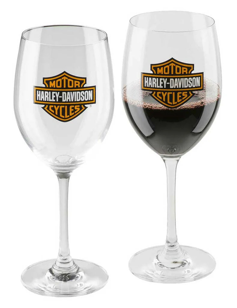 Harley-Davidson® Bar & Shield Wine Glass Set