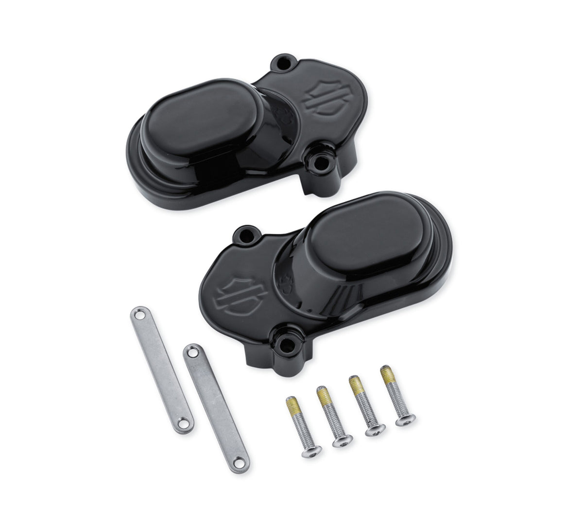 43013-09A Harley-Davidson® "Bar & Shield Rear Axle Cover Kit, Gloss Black"