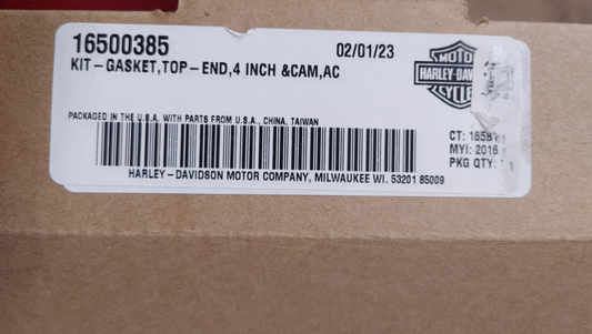 16500385 Harley-Davidson® "Kit-Gasket,Top-End,4 Inch &Cam"