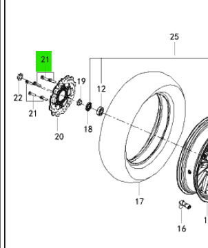 HDB0282060208H Harley-Davidson® "Rear Disc Bolt X350/500"