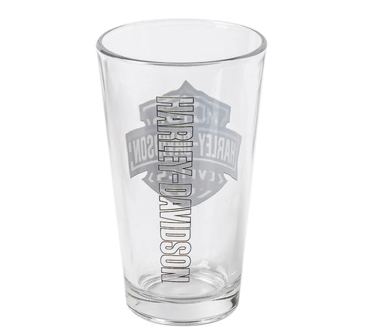 Harley-Davidson® Americana Two-Sided Patriotic Bar & Shield Pint Glass