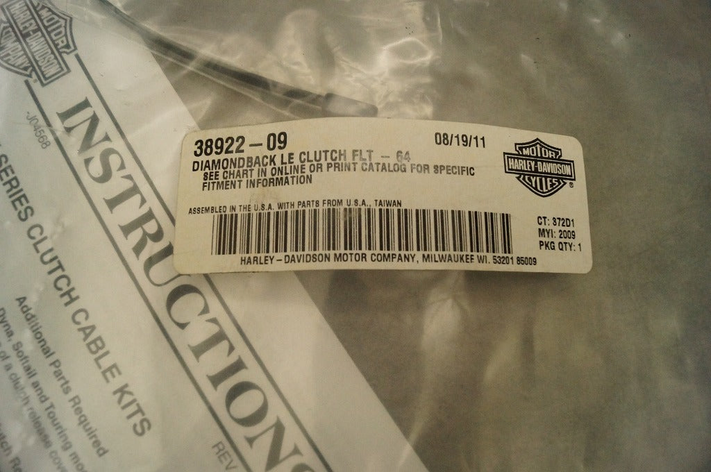 38922-09A Harley-Davidson® "Clutch Cable Diamondback 64.7-Touring"