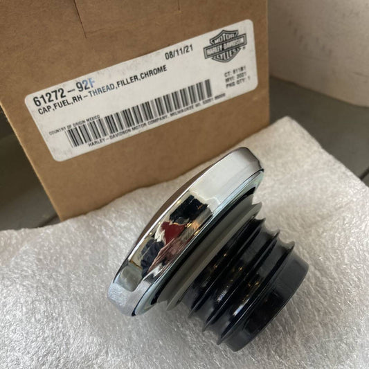 61272-92F Harley-Davidson® "Gas Cap For Touring CVO Dyna Road King Super Glide, Chrome"