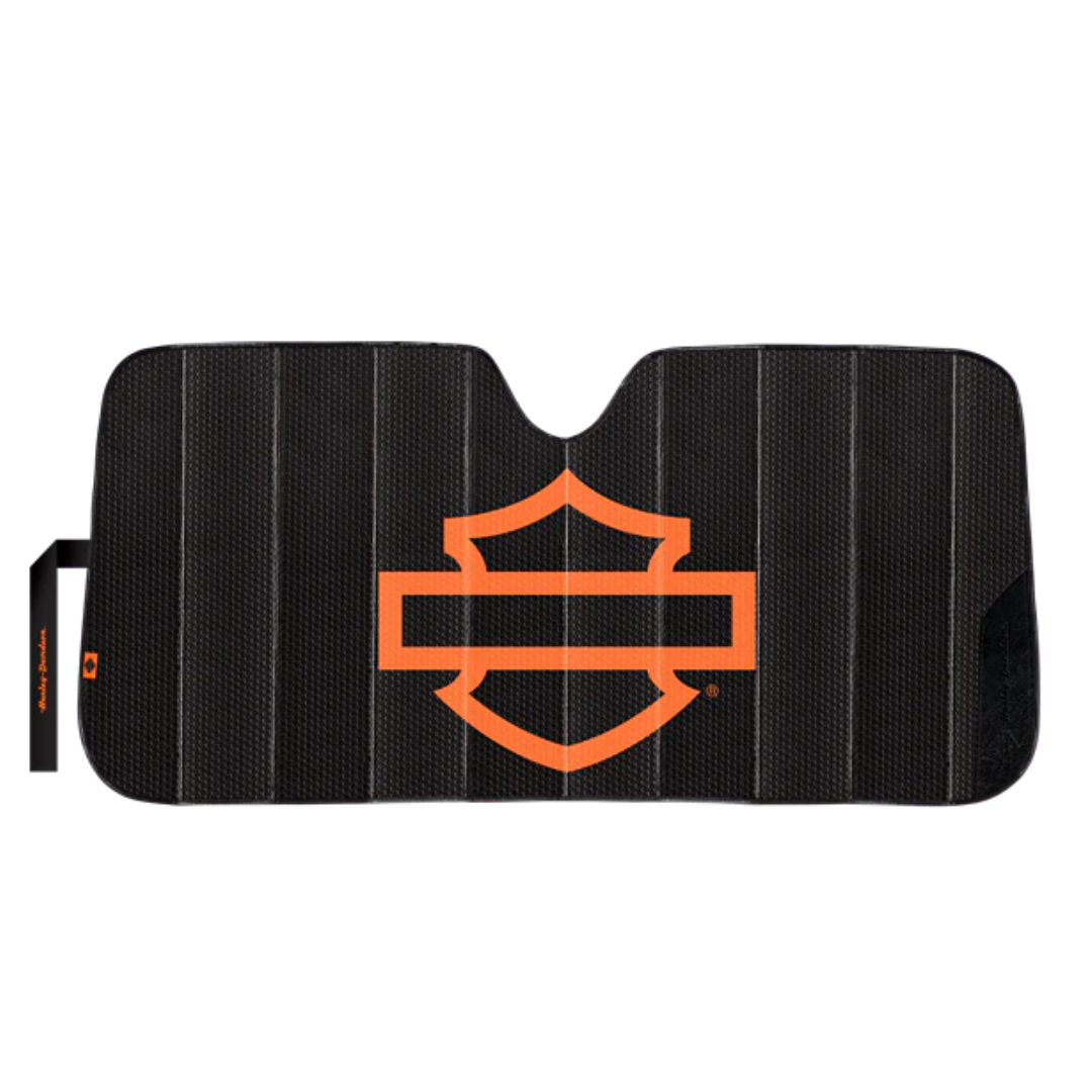 Harley-Davidson® Orange Silhouette on Black Matte sunshade