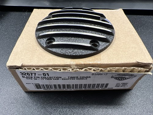 Harley-Davidson® "Timer Cover, Finned/Black" 99-17 Twin Cam (32677-01)