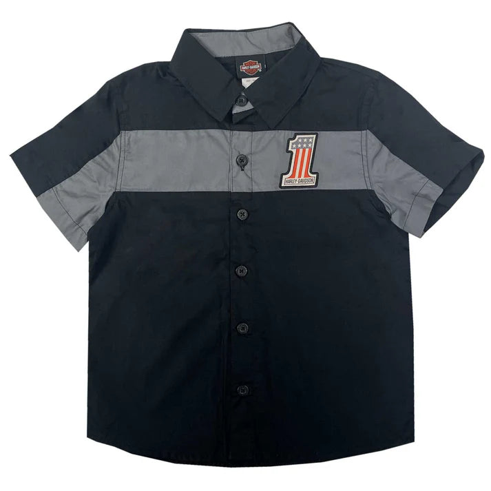 Harley-Davidson® Boys' #1 Short Sleeve Button Work Shop Shirt