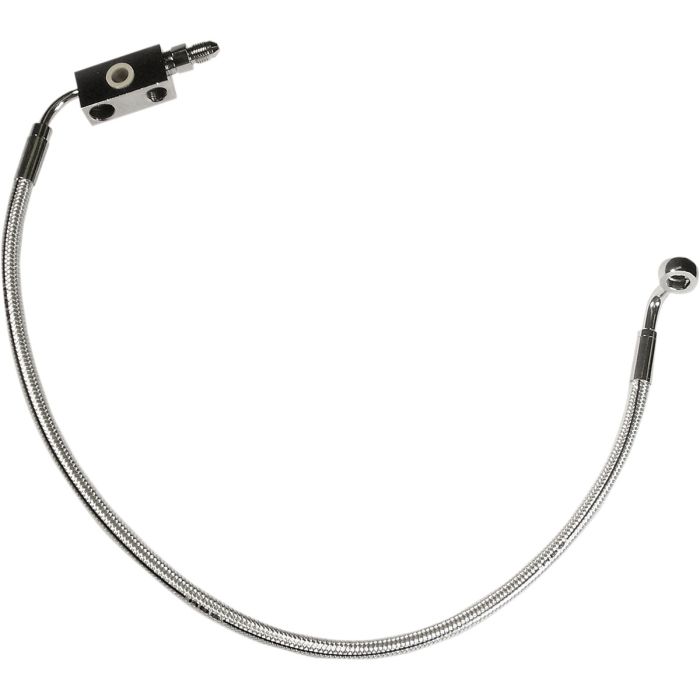 MS-AS37004 Sterling Chromite Stock Length Lower Front Brake Line for Dyna 12-17 w/ABS & Single Front Disc Caliper