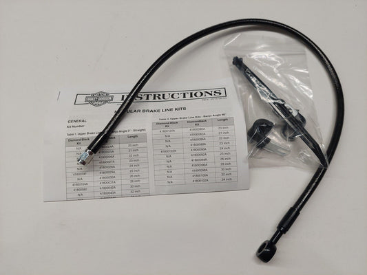 41800341 Harley-Davidson® "Upper Diamond Black Brake Line-Dyna/Softail"