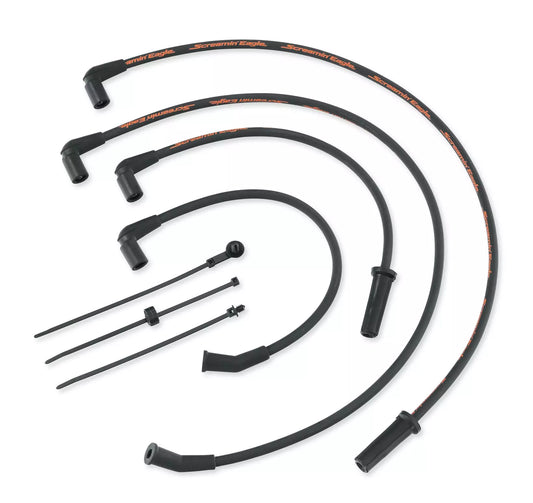 31600108 Harley-Davidson® "Screamin’ Eagle Black 10mm Phat Spark Plug Wires – Black"