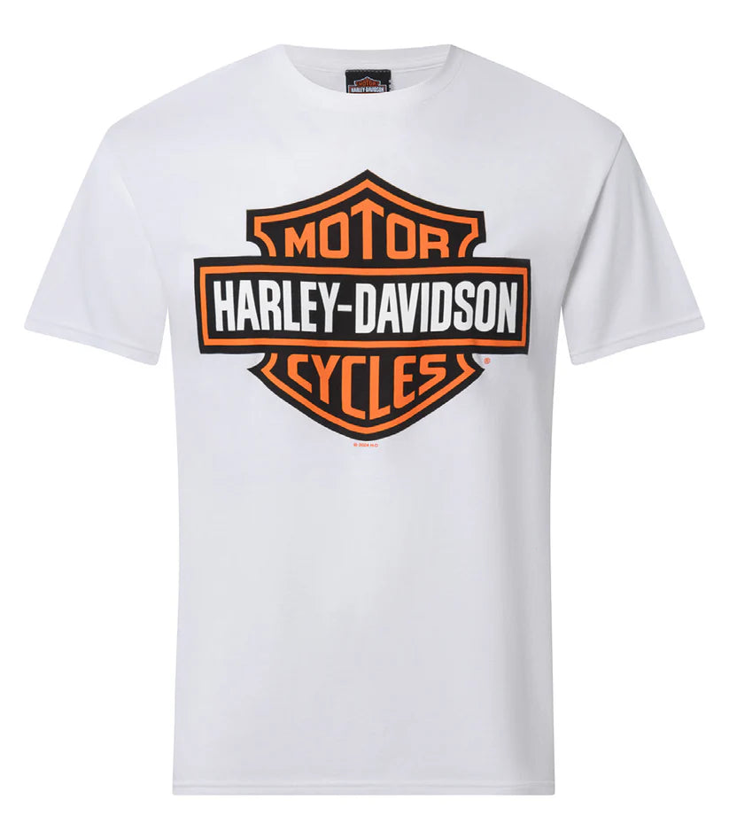 Gasoline Alley Harley-Davidson® Dealer Tee - B&S Orange on White