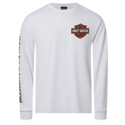 Gasoline Alley Harley-Davidson® Dealer Long Sleeve - B&S on White