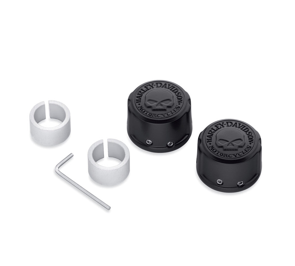 43000096 - Harley-Davidson® Willie G Skull Front Axle Nut Covers