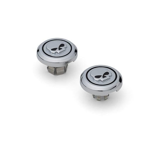 43000318 Harley-Davidson® Willie G Skull Front Axle Nut Covers