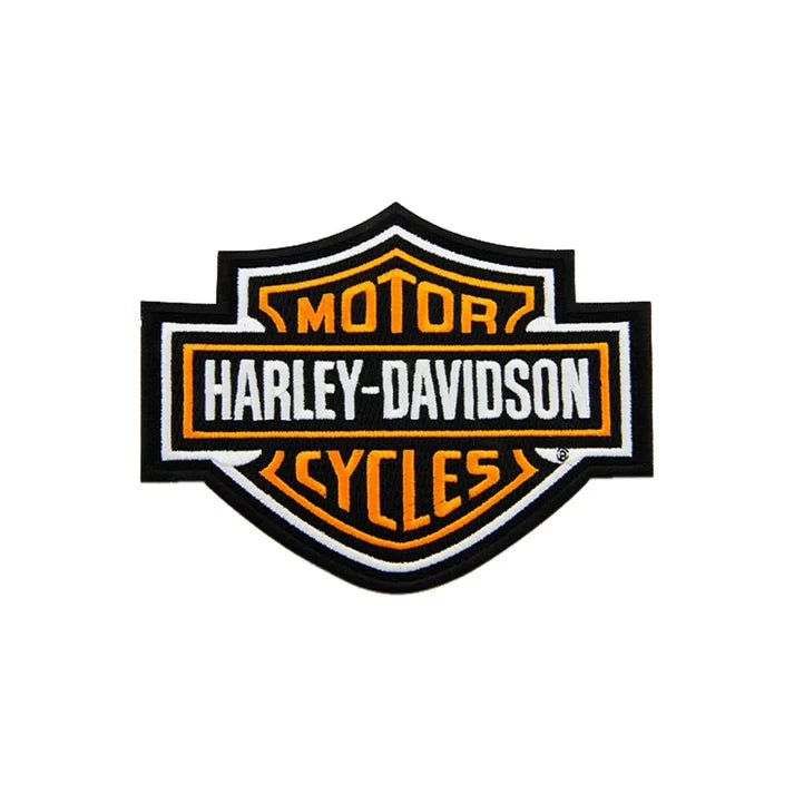 Harley-Davidson® 5.6 inch Embroidered Orange Bar & Shield Logo Emblem Patch