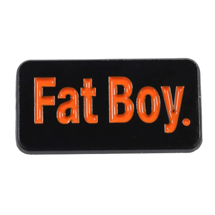 Harley-Davidson® 1 in. Fat Boy Bike Model Metal Pin  Black & Orange Finish