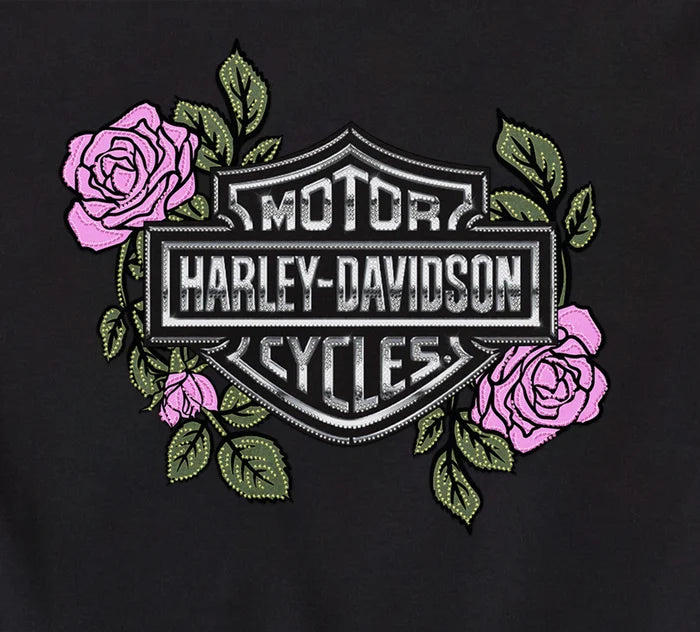 Harley-Davidson® Women's Rose & Thorn Bling Lace Trim Tank