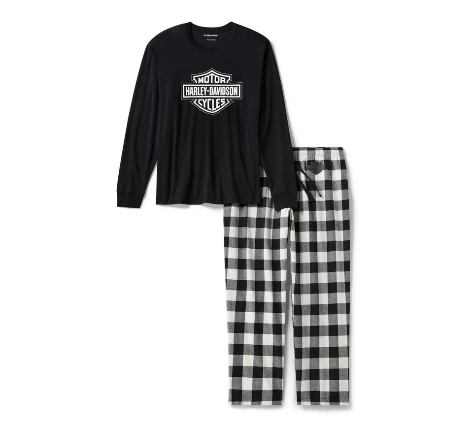 Harley-Davidson® Men's Bar & Shield Buffalo Check Pajama Set