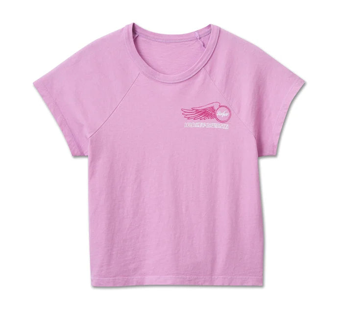 Harley-Davidson® Women's Willie G Winged Wheel Baby Doll Tee - Lavender