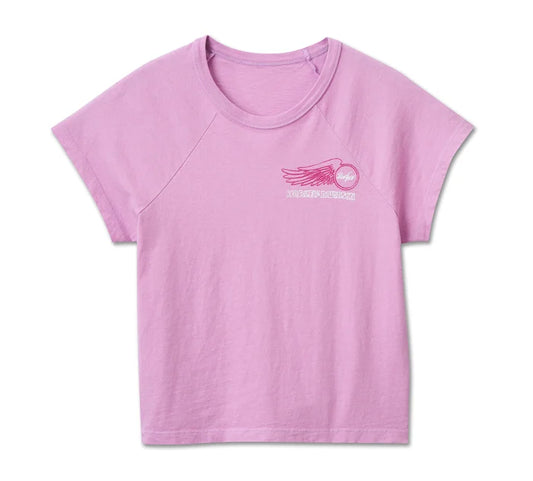 Harley-Davidson® Women's Willie G Winged Wheel Baby Doll Tee - Lavender