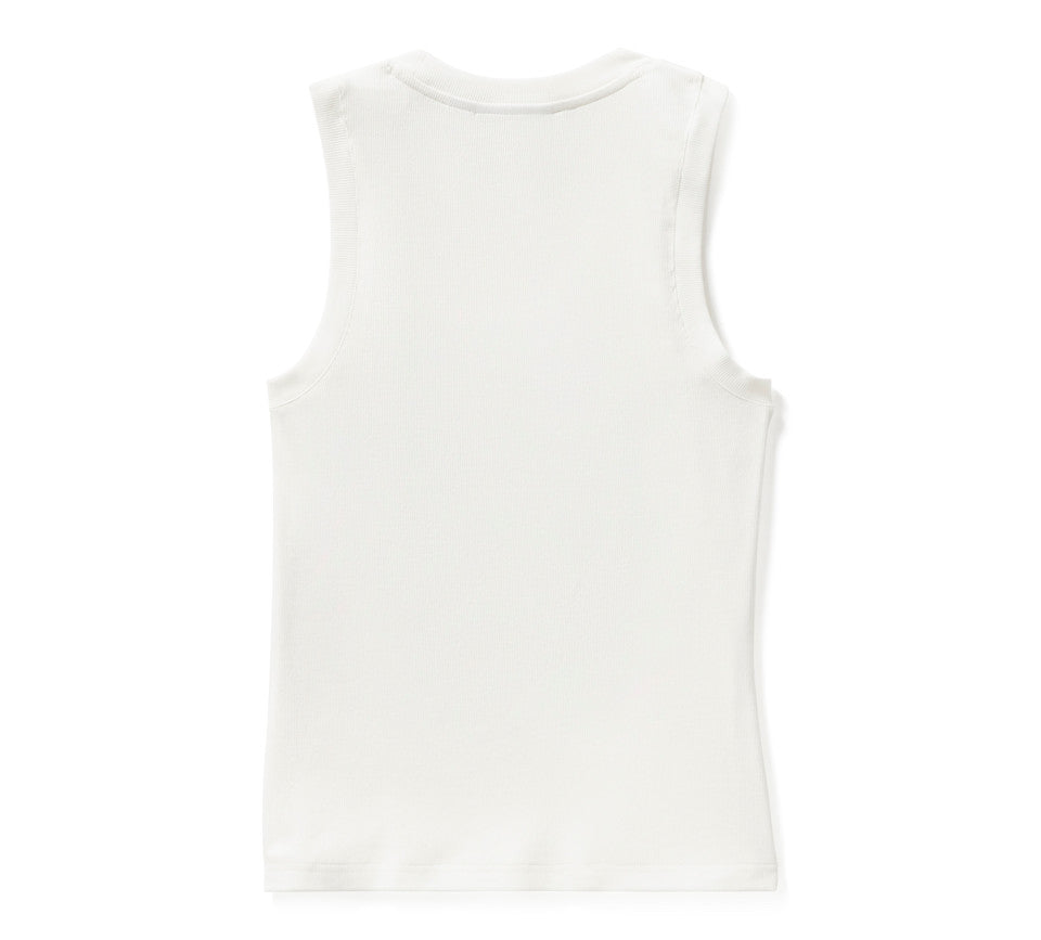 Harley-Davidson® Women's Serpent Rose Bling Ribbed Tank - Cloud Dancer