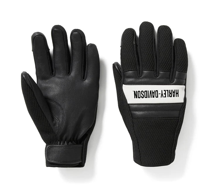 Harley-Davidson® Men's H-D Dyna Knit Riding Gloves - Harley Black & Bright White
