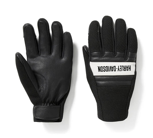 Harley-Davidson® Men's H-D Dyna Knit Riding Gloves - Harley Black & Bright White