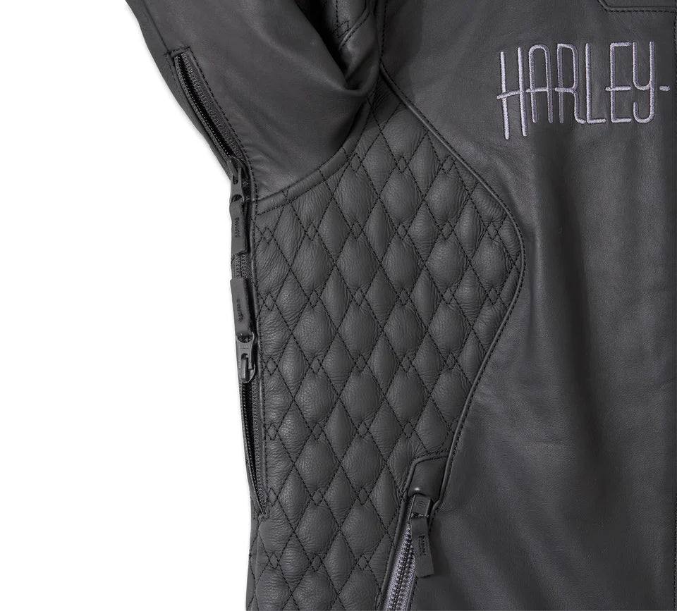 Harley-Davidson® Women's Willie G Skull Graphic Leather Riding Jacket