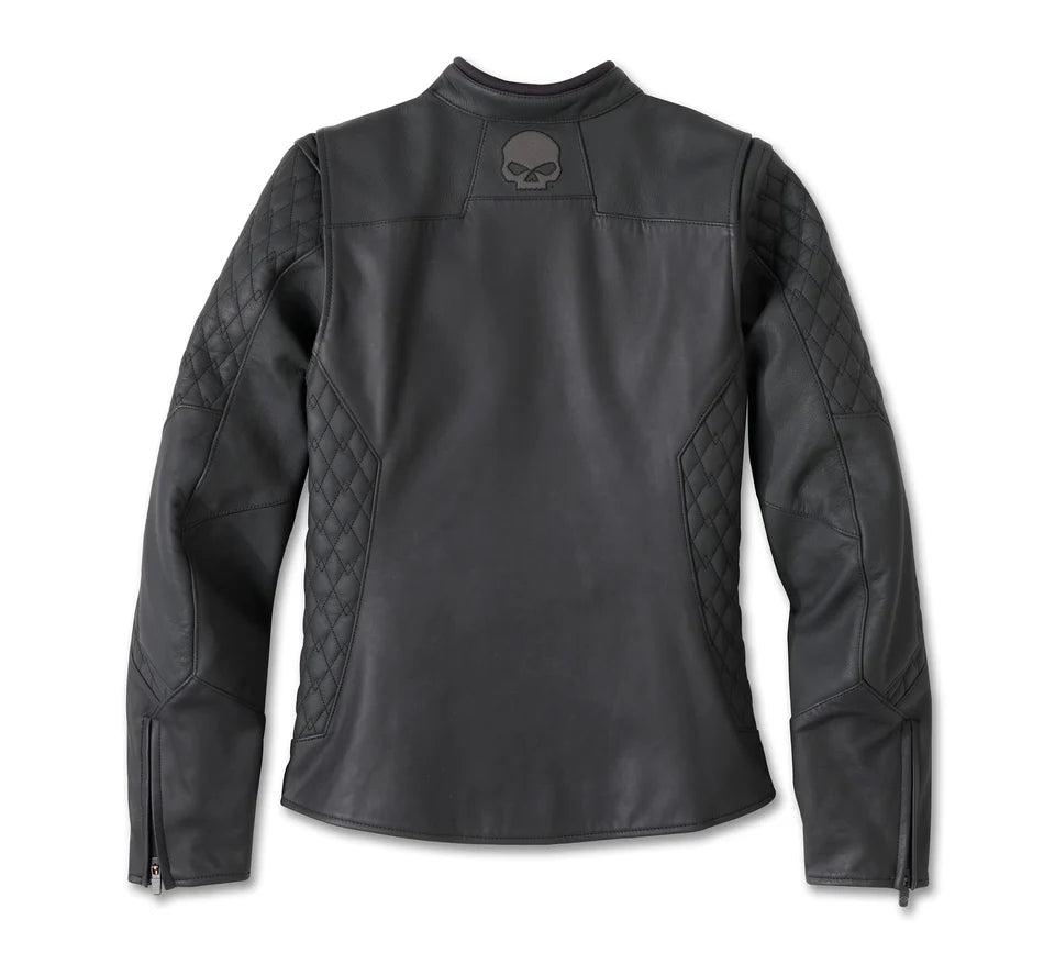 Harley-Davidson® Women's Willie G Skull Graphic Leather Riding Jacket