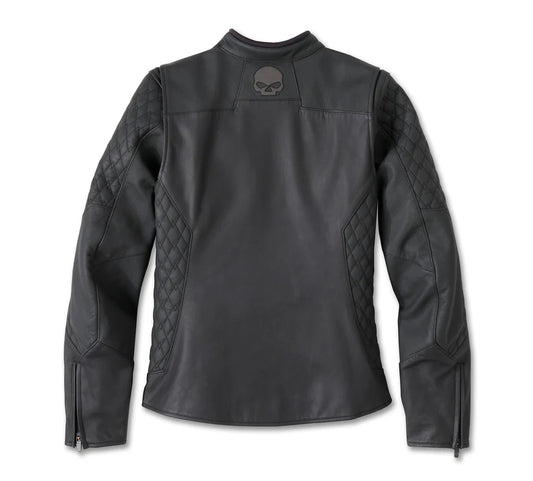 Harley-Davidson® Women's Willie G Skull Graphic Leather Riding Jacket