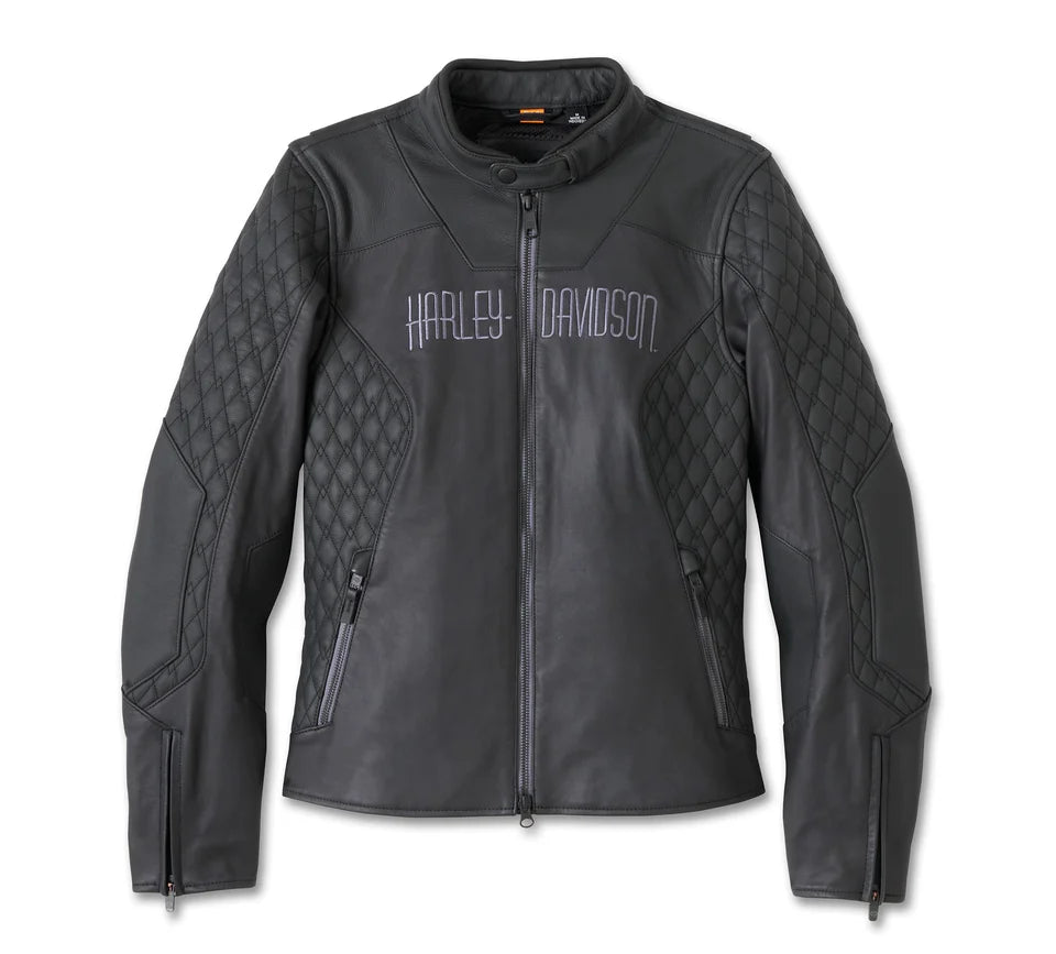 Harley-Davidson® Women's Willie G Skull Graphic Leather Riding Jacket