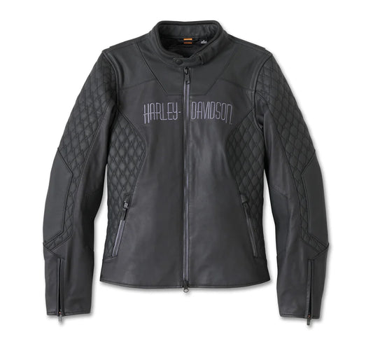 Harley-Davidson® Women's Willie G Skull Graphic Leather Riding Jacket
