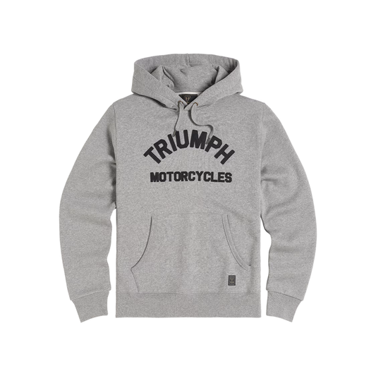 Carrick Arched Lettering Logo Hoodie - Grey Marl