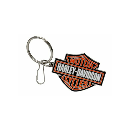 Harley-Davidson® Bar & Shield Enamel Key Chain - Orange/White