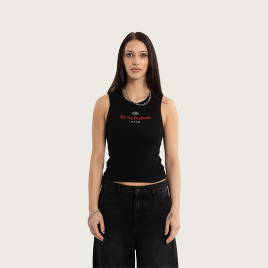 Harley-Davidson® x KSCY Women's Visor Rib Tank - Jet Black