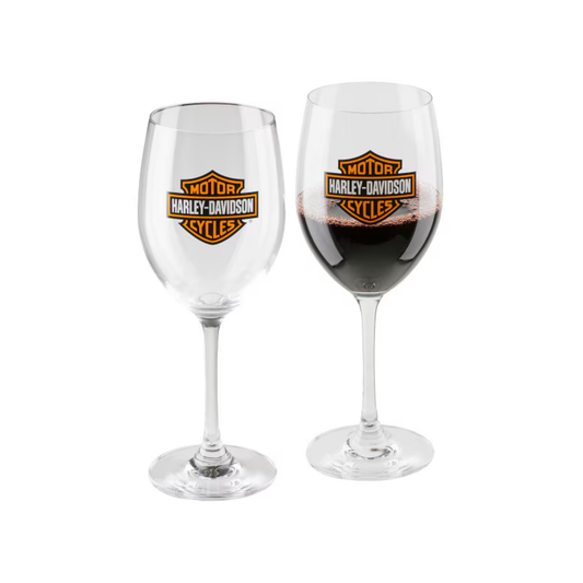 Harley-Davidson® Bar & Shield Wine Glass Set