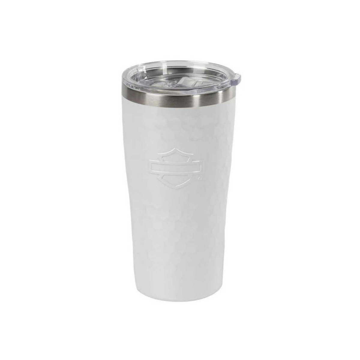 Harley-Davidson® Embossed Open Bar & Shield Travel Mug - White
