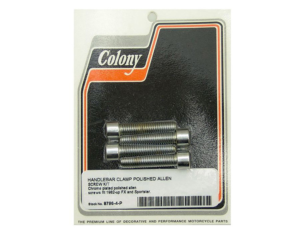 WO810 Handlebar Top Clamp Hardware with 5/16-18 x 1in. Socket Head Bolts – Chrome.