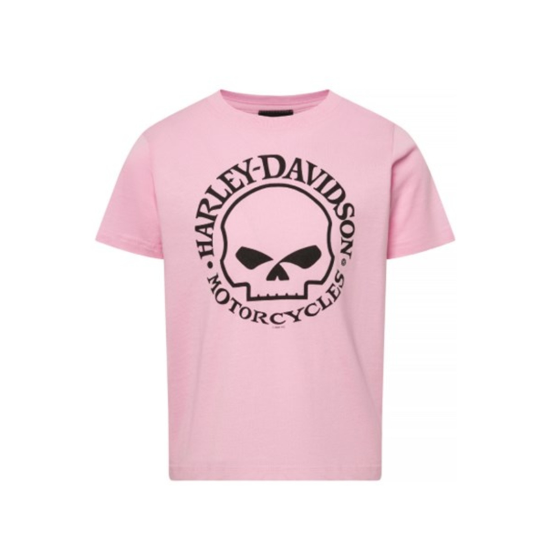 Gasoline Alley Harley-Davidson® kids' Dealer Tee - WG Skull - Pink