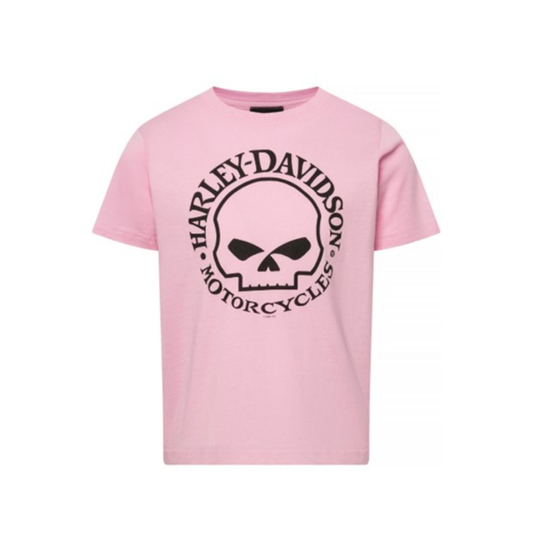 Gasoline Alley Harley-Davidson® kids' Dealer Tee - WG Skull - Pink