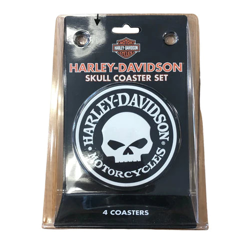 Harley-Davidson® Willie G Skull Bar Coasters Set